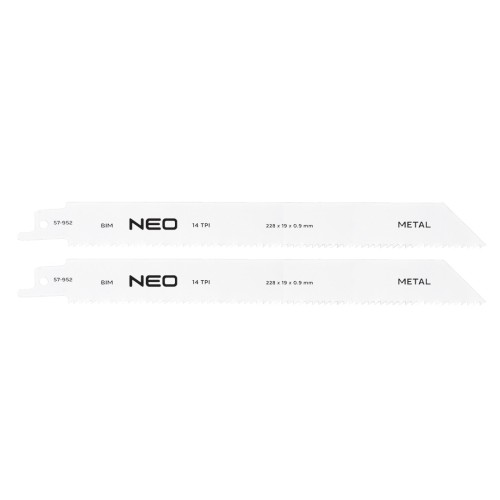 Brzeszczoty do piły szablastej NEO TOOLS 228 x 19 x 0.9 mm 14TPI kpl. 2 szt.