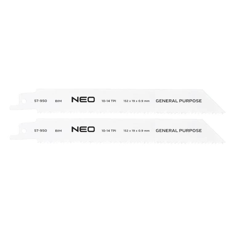 Brzeszczoty do piły szablastej NEO TOOLS 152 x 19 x 0.9 mm 10/14TPI kpl. 2 szt.