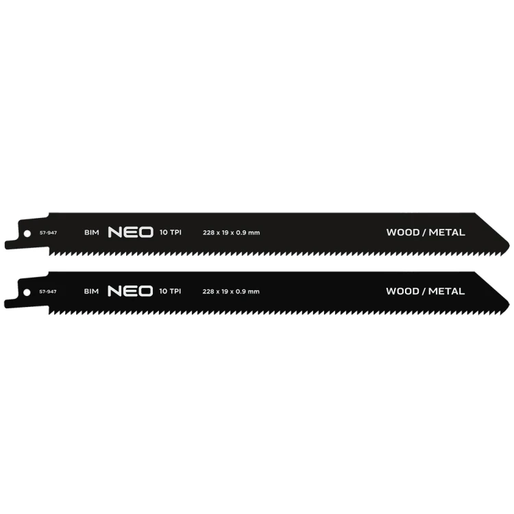 Brzeszczoty do piły szablastej NEO TOOLS 228 x 19 x 0.9 mm 10TPI kpl. 2 szt.