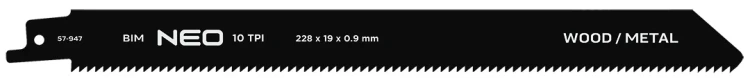 Brzeszczoty do piły szablastej NEO TOOLS 228 x 19 x 0.9 mm 10TPI kpl. 2 szt.