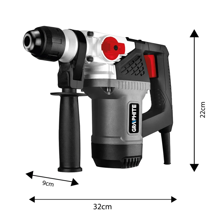 Młot udarowy GRAPHITE SDS+ 900W, walizka