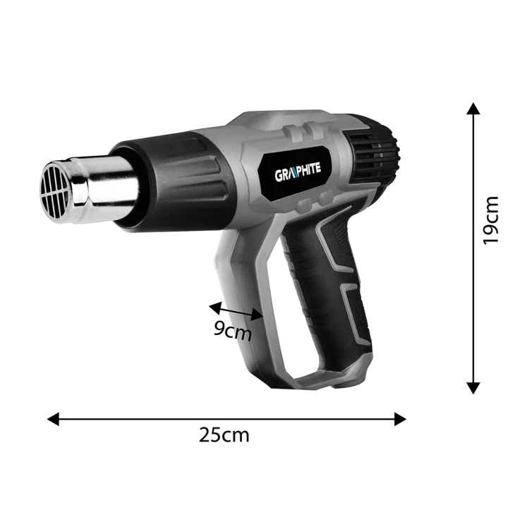 Opalarka 2000W GRAPHITE trzy biegi zakres temperatur 50C-550C walizka