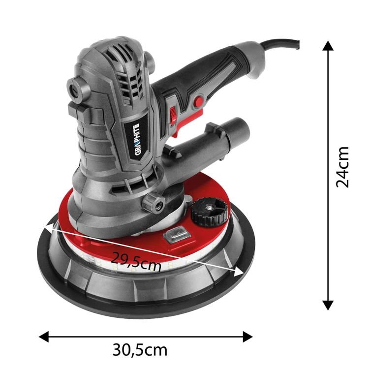 Szlifierka do gipsu GRAPHITE 900W, 180 mm, led