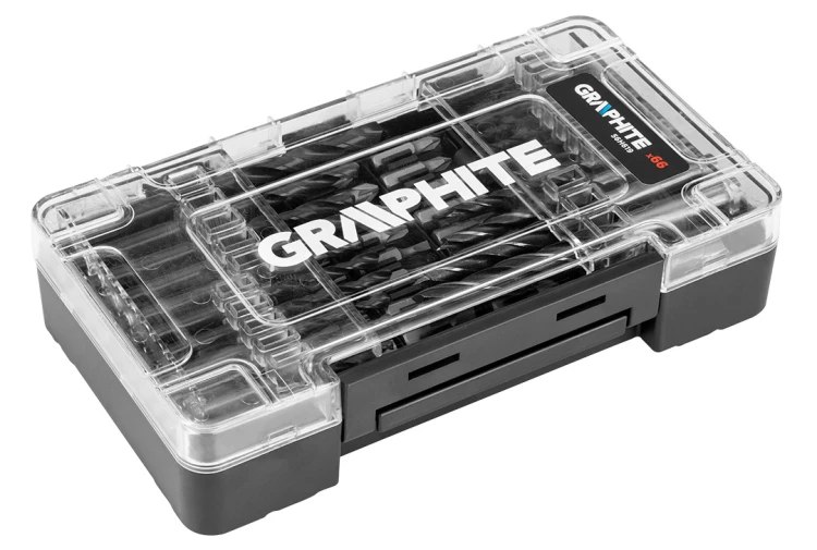 Wiertła, bity, nasadki GRAPHITE zestaw 66 szt.