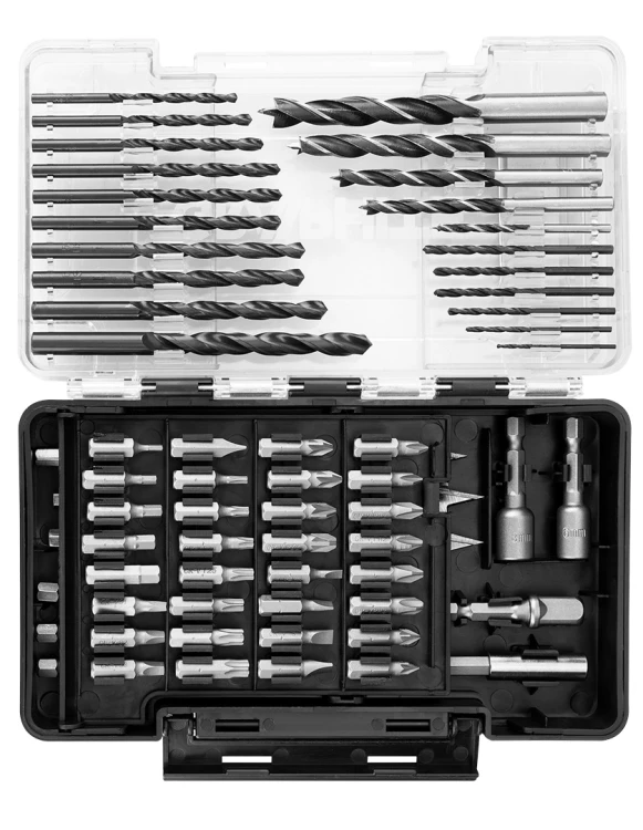 Wiertła, bity, nasadki GRAPHITE zestaw 66 szt.