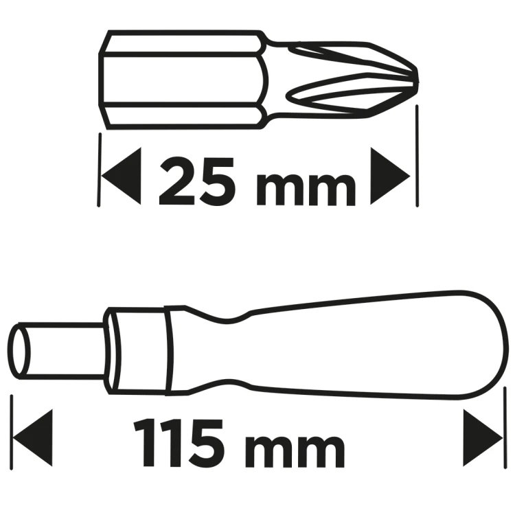 Zestaw bitów 5902062119858 z uchwytem magnetycznym z grzechotką 115 mm, 21 szt.