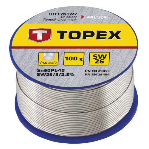 Lut cynowy 60% Sn, drut 1.0 mm, 100 g  TOPEX