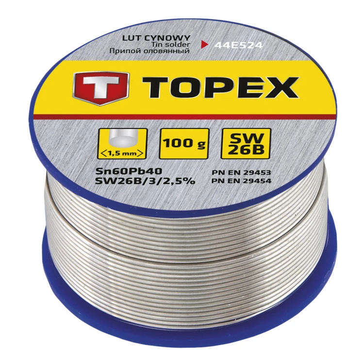 Lut cynowy 60% Sn, drut 1.5 mm, 100 g  TOPEX