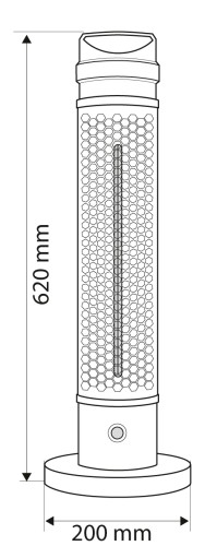 Promiennik stojący 1000W NEO TOOLS  IP44, element grzejny carbon fiber lamp