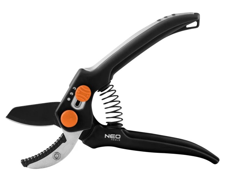 Sekator kowadełkowy 185 mm NEO TOOLS zakres do 15 mm, regulowany rozstaw