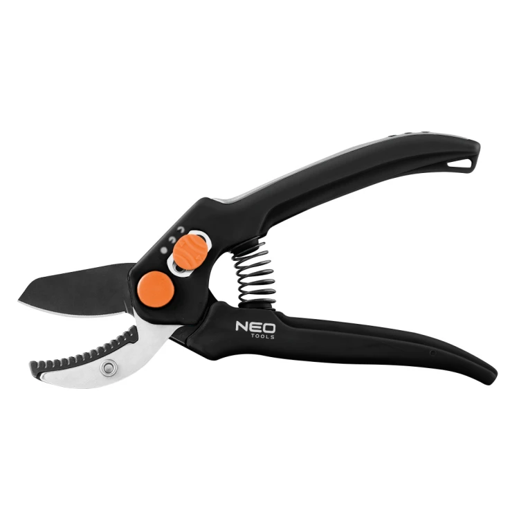 Sekator kowadełkowy 185 mm NEO TOOLS zakres do 15 mm, regulowany rozstaw