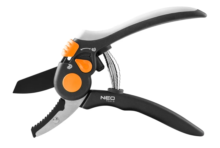 Sekator kowadełkowy 200 mm NEO TOOLS zakres do 18 mm, regulowany rozstaw