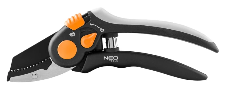 Sekator kowadełkowy 200 mm NEO TOOLS zakres do 18 mm, regulowany rozstaw
