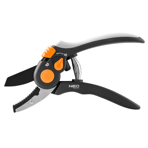 Sekator kowadełkowy 200 mm NEO TOOLS zakres do 18 mm, regulowany rozstaw