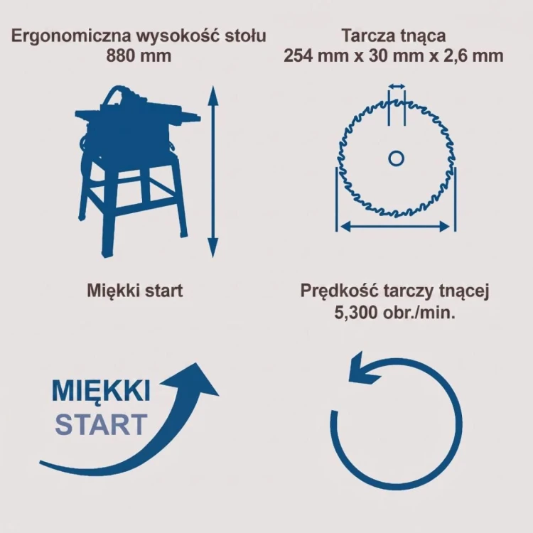 Pilarka tarczowa stołowa Scheppach 254mm 2200W 230V HS254 krajzega