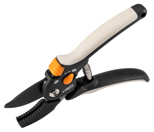 Sekator kowadełkowy NEO TOOLS 200 mm zakres do 18 mm regulowany rozstaw.