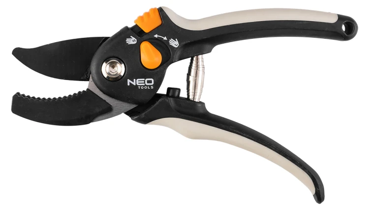 Sekator kowadełkowy NEO TOOLS 200 mm zakres do 18 mm regulowany rozstaw.