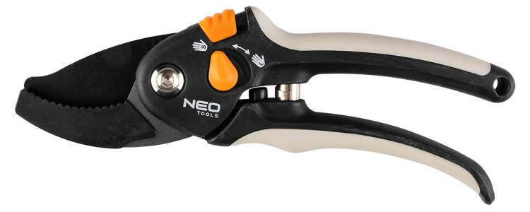 Sekator kowadełkowy NEO TOOLS 200 mm zakres do 18 mm regulowany rozstaw.