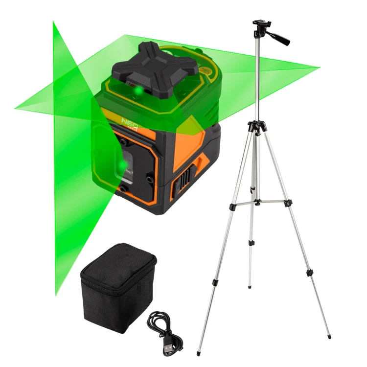 Laser płaszczyznowy NEO TOOLS 30 m, 5 linii, 360 w poziomie, z etui i statywem 1.5 m