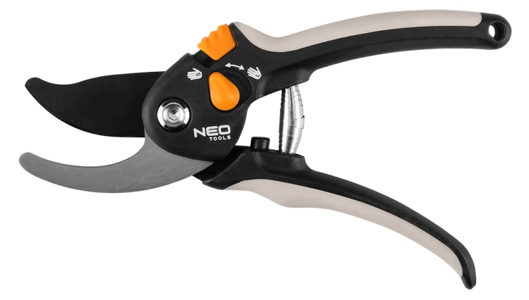 Sekator by-pass 200 mm NEO TOOLS zakres do 18 mm, regulowany rozstaw.