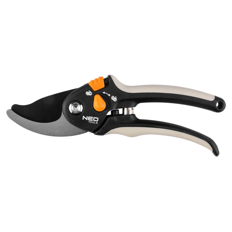 Sekator by-pass 200 mm NEO TOOLS zakres do 18 mm, regulowany rozstaw.