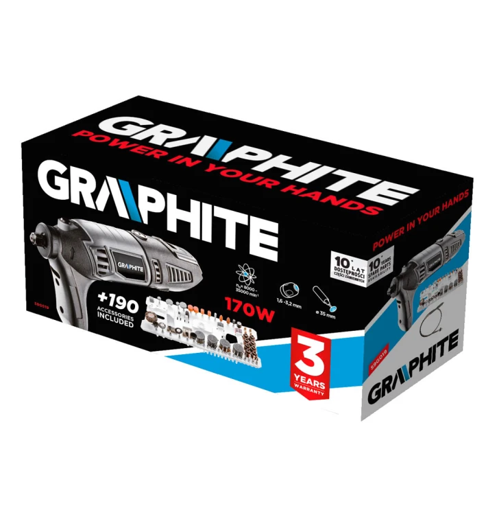 Miniszlifierka GRAPHITE 170W obroty 8000-35000 min⁻¹