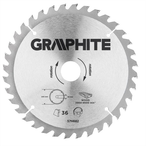 Tarcza do pilarki widiowa GRAPHITE 205 x 30 mm 36 zębów