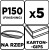Krążki ścierne GRAPHITE perforowane na rzep z otworami 225 mm P150 5 szt.