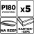 Krążki ścierne GRAPHITE perforowane na rzep z otworami 225 mm P180 5 szt.