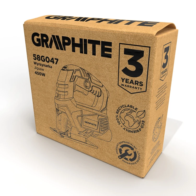 Wyrzynarka GRAPHITE 450W ilość suwów 0-3000 min-1