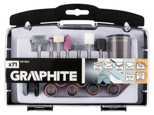Akcesoria do miniszlifierki GRAPHITE zestaw 71 szt.