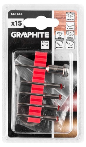 Akcesoria do miniszlifierki GRAPHITE zestaw 15 szt.