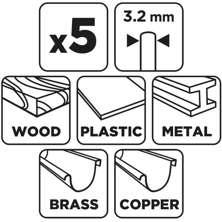 Akcesoria do miniszlifierki GRAPHITE zestaw 5 szt.