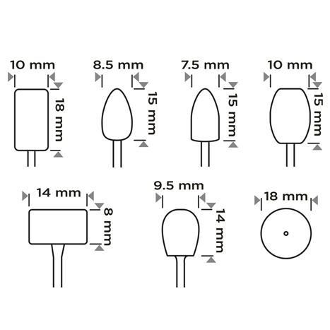 Zestaw filców do miniszlifierki GRAPHITE 7 szt.