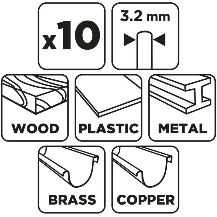 Szczotki druciane do miniszlifierki GRAPHITE zestaw 10 szt.