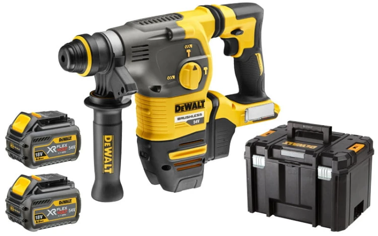 DEWALT Młotowiertarka akumulatorowa SDS-Plus XR FlexVolt 54V 2,8J DCH323T2-QW 2 aku. 6,0Ah, ładowarka i walizka TSTAK