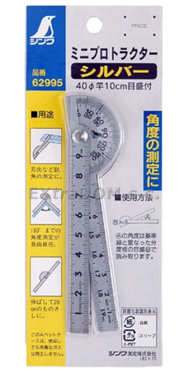 Kątomierz 10 cm, ø 40 stal nierdzewna Shinwa 62995