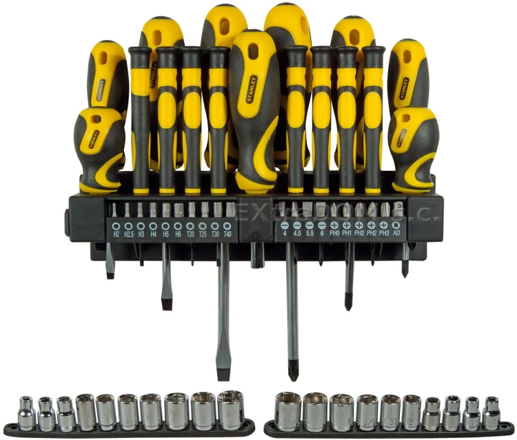 Zestaw narzędzi Stanley kpl 57 szt + wieszak 621430