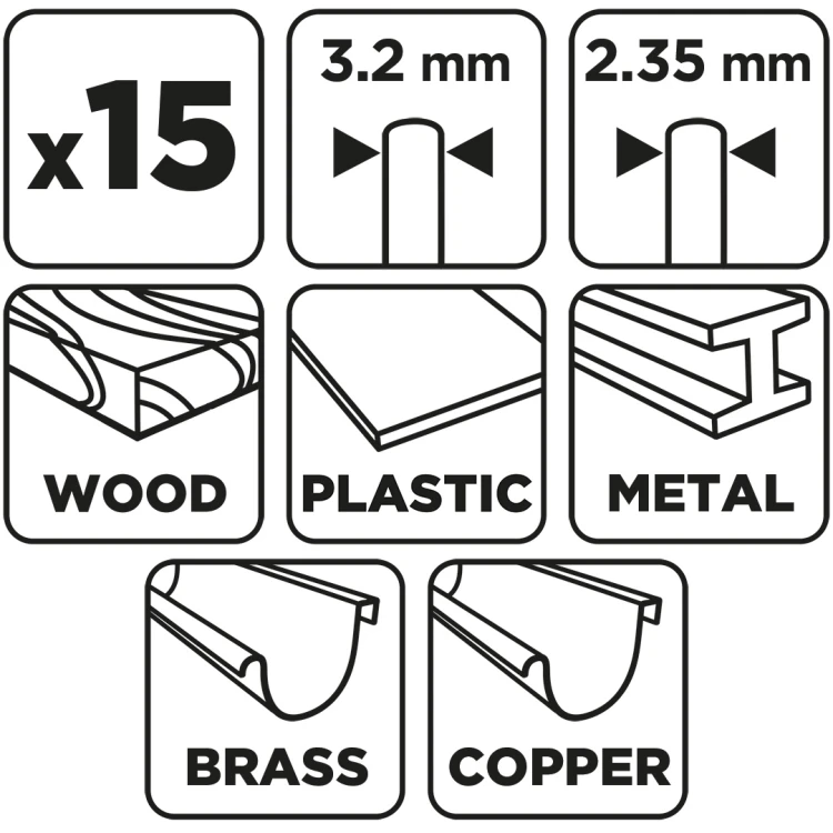 Akcesoria do miniszlifierki GRAPHITE zestaw 15 szt.
