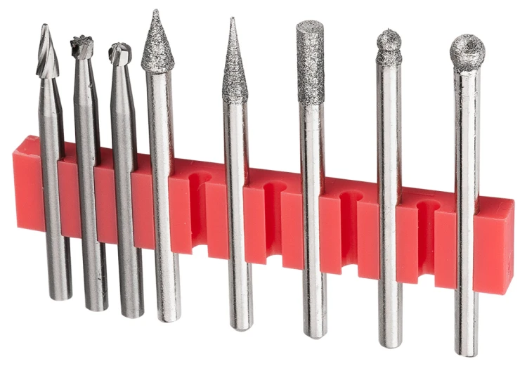 Frezy precyzyjne diamentowe do miniszlifierki GRAPHITE zestaw 8 szt.