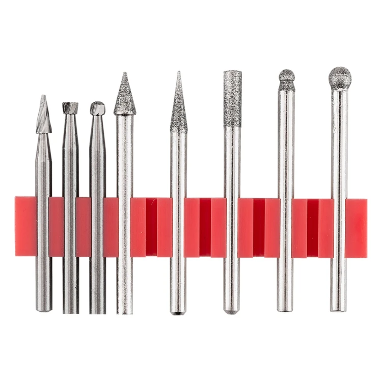 Frezy precyzyjne diamentowe do miniszlifierki GRAPHITE zestaw 8 szt.