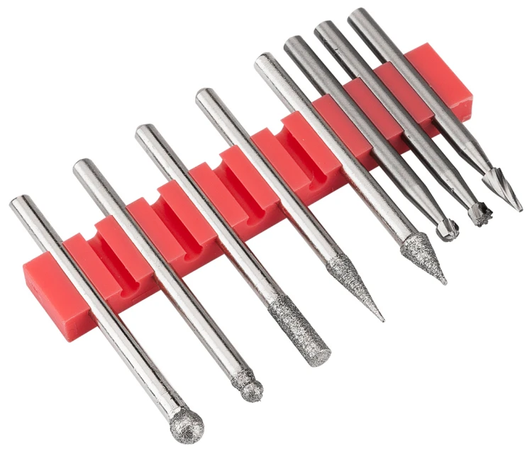 Frezy precyzyjne diamentowe do miniszlifierki GRAPHITE zestaw 8 szt.