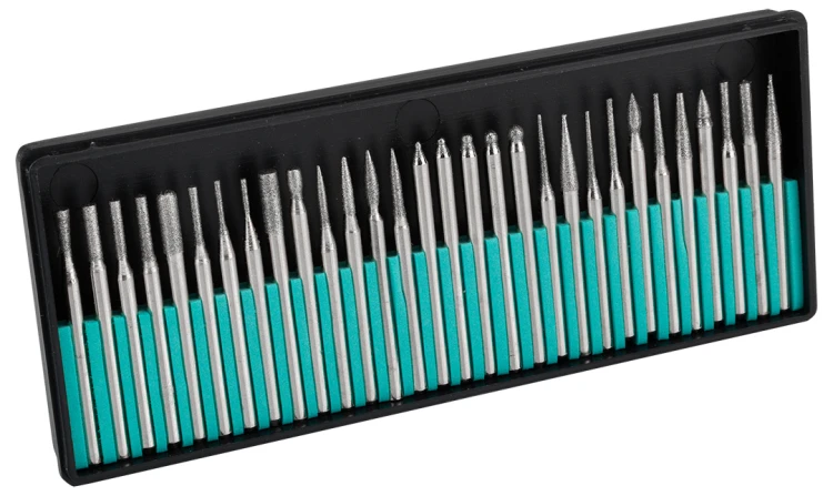 Frezy precycyjne diamentowe do miniszlifierki GRAPHITE zestaw 30 szt.