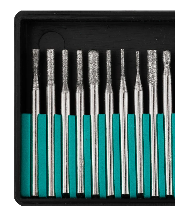 Frezy precycyjne diamentowe do miniszlifierki GRAPHITE zestaw 30 szt.
