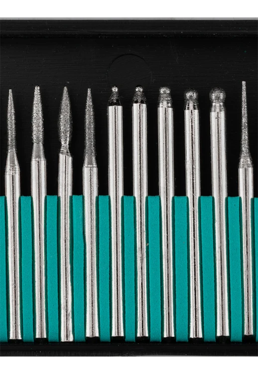 Frezy precycyjne diamentowe do miniszlifierki GRAPHITE zestaw 30 szt.