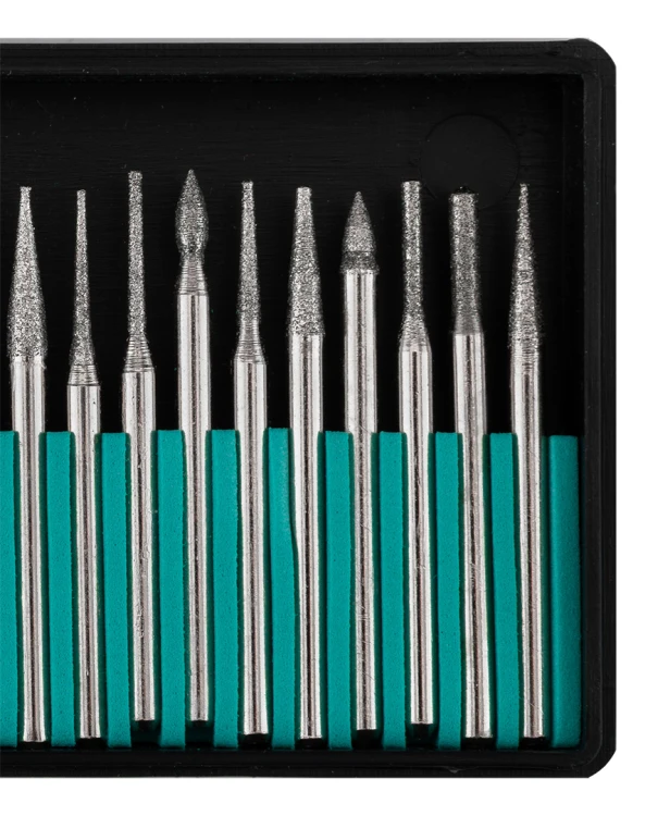 Frezy precycyjne diamentowe do miniszlifierki GRAPHITE zestaw 30 szt.
