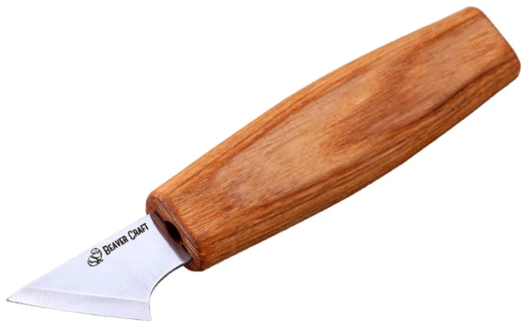 Mały nóż snycerski do rzeźby geometrycznej, ostrze skośne BeaverCraft C11