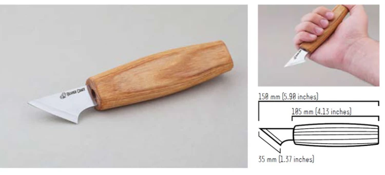 Mały nóż snycerski do rzeźby geometrycznej, ostrze skośne BeaverCraft C11