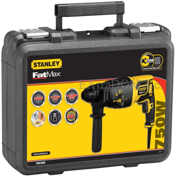 łotowiertarka Stanley Fatmax SDS-plus 750W 1,5J walizka + akcesoria FME500K-QS