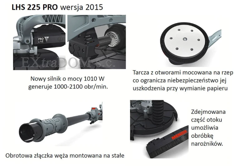 LHS 225 PRO żyrafa szlifierka do gipsu Menzer 1010W